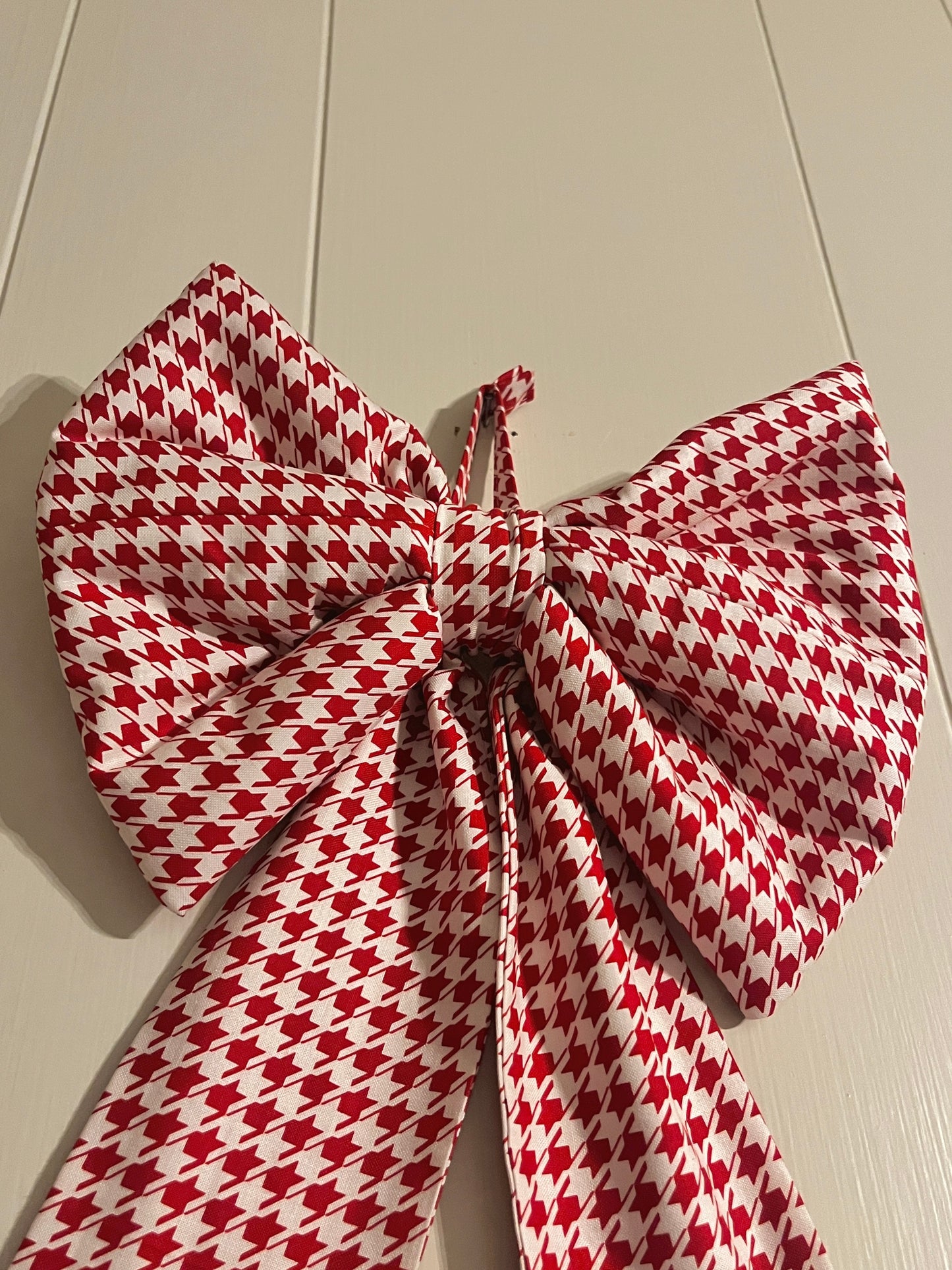 Big Bow - Red Houndstooth