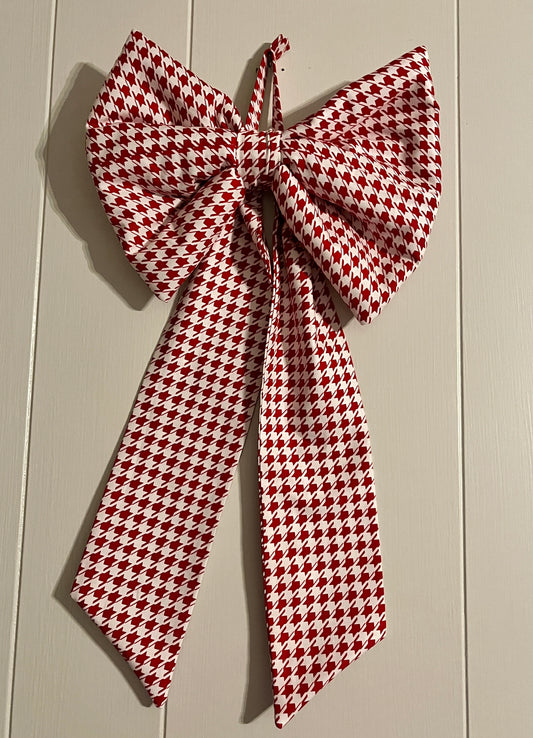 Big Bow - Red Houndstooth